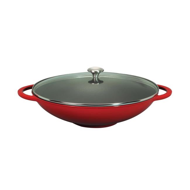 Chasseur Wok37cm/4.5l+Glass Lid Inf Red
