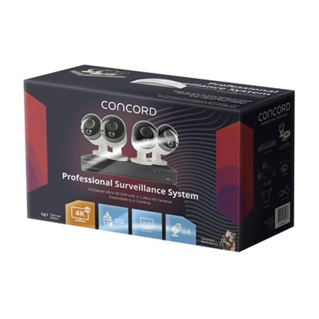Concord 4 Channel 4K Dvr Package - 4X4K Pir Cameras