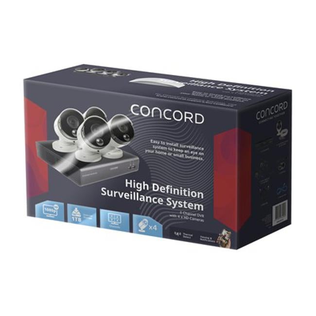 Concord 8 Channel Ahd Dvr Package - 4X1080P Pir Cameras V2