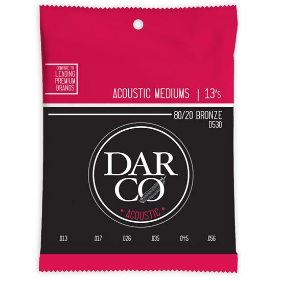 Darco D530 80/20 Bronze Acoustic Guitar Strings Medium 13-56