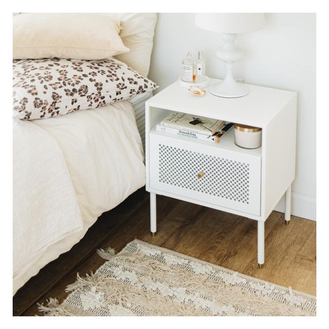 Dawn Bedside (White) 1 drawer