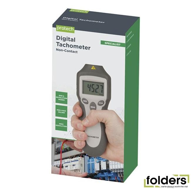 Digital tachometer with memory includes min-max - Folders
