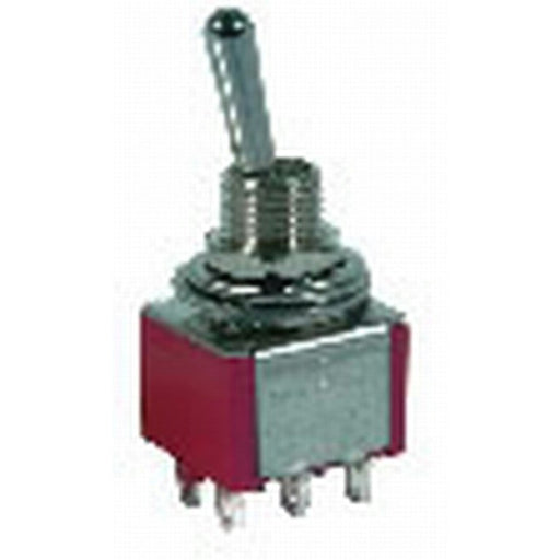 DPDT Miniature Toggle Switch - Solder Tag Centre Off(on - off - on) - Folders