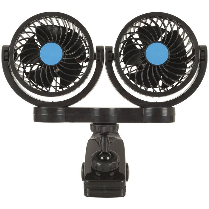 Dual 100mm 12V Fans with Clamp Mount - Folders