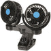 Dual 100mm 12V Fans with Clamp Mount - Folders