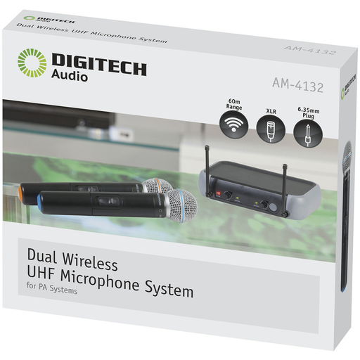 Dual Wireless UHF Microphone System - Folders