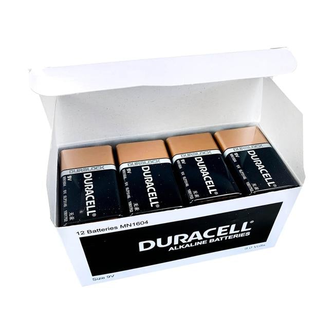 Duracell Coppertop Alkaline 9V Battery Pack of 12