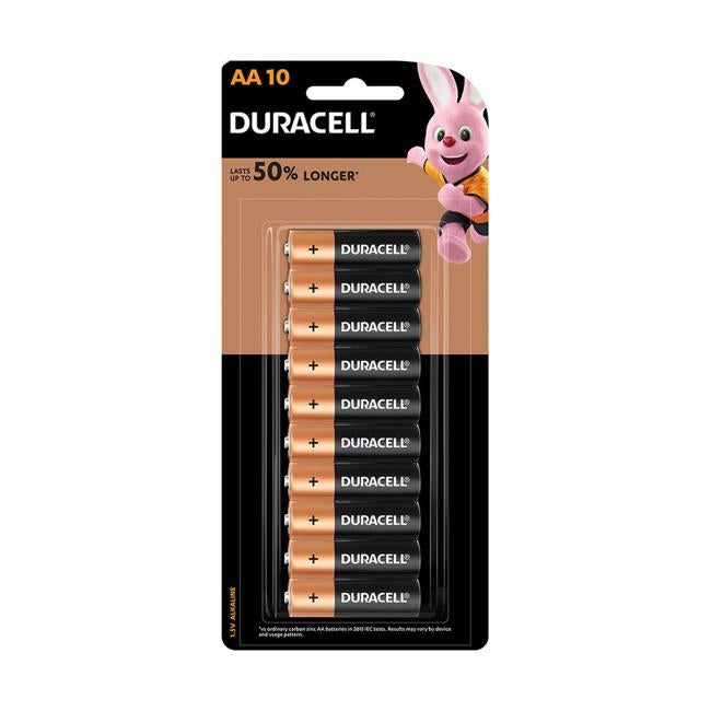 Duracell Coppertop Alkaline AA Battery Pack of 10