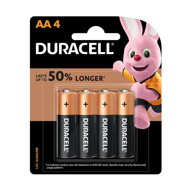 Duracell Coppertop Alkaline AA Battery Pack of 4