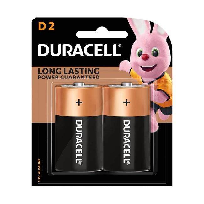 Duracell Coppertop Alkaline D Battery Pack of 2