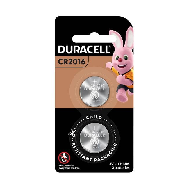 Duracell Lithium Coin CR2016 Battery Pack of 2