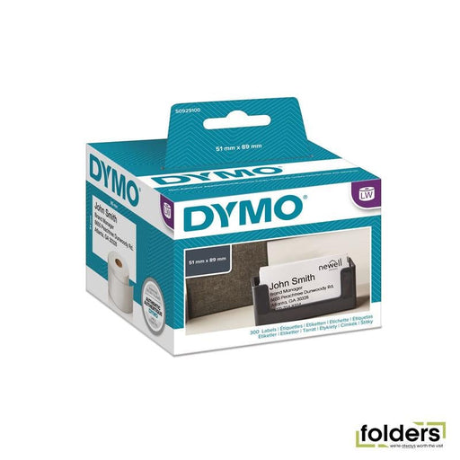 DYMO Genuine LabelWriter Name Badge Cards, 51mm x 89mm Non Adhesive, - Folders