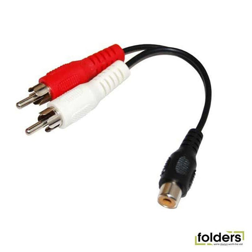 DYNAMIX 0.15m Dual RCA Male to RCA Female Cable - Folders