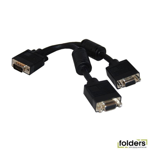 DYNAMIX 0.15m VGA Splitter Cable. (HD DB15M to 2x HD DB15F) - Folders