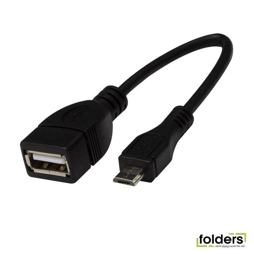 DYNAMIX 0.1m USB 2.0 Micro-B Male to USB-A Female Adapter. OTG - Folders