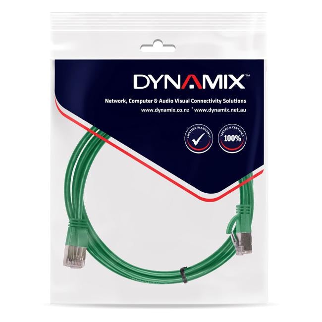 Dynamix Cat6A S/Ftp Green Slimline Shielded 10G Patch Lead Bag