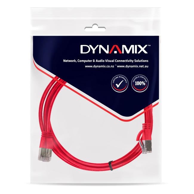 Dynamix Cat6A S/Ftp Red Slimline Shielded 10G Patch Lead Bag