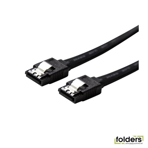 DYNAMIX 0.2m SATA 6Gbs Data Cable with Latch. Black colour - Folders