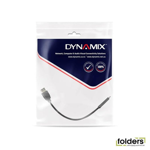 DYNAMIX 0.2M, USB 3.1 USB-C Male to USB-A Female Cable. Black Colour. - Folders