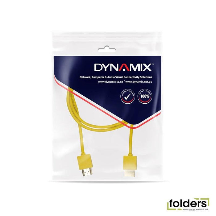 Dynamix HDMI Yellow Nano High Speed Cable  - Folders
