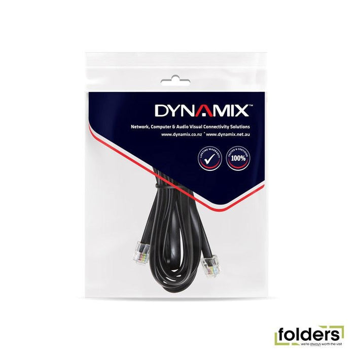 DYNAMIX 10m RJ12 to RJ12 Cable - 6C All pins connected straight - Folders