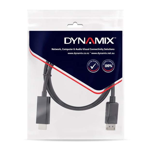 Dynamix 1M Displayport 1.2 To Hdmi 2.0 Monitor Cable.