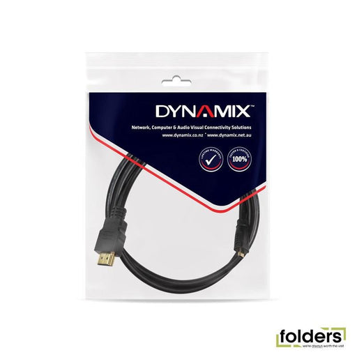 DYNAMIX 1m HDMI to HDMI Micro Cable v1.4. Max Res: 4K@30Hz. Colour - Folders