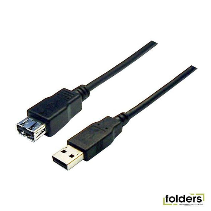DYNAMIX 1m USB 2.0 Cable USB-A Male to USB-A Female Connectors. - Folders