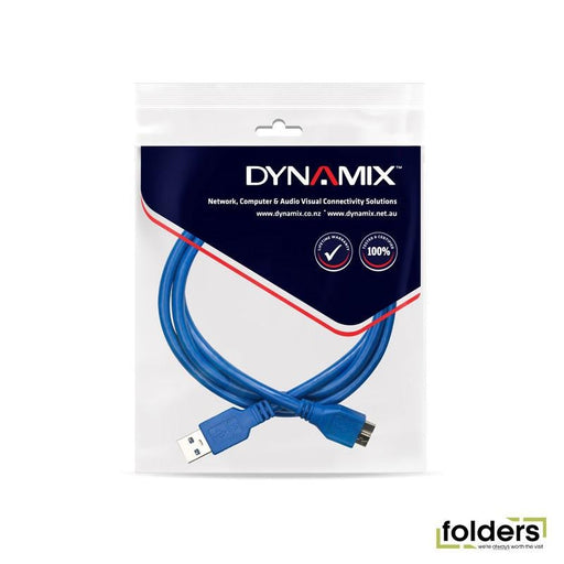 DYNAMIX 1m USB 3.0 Micro-B Male to USB-A Male Connector. - Folders