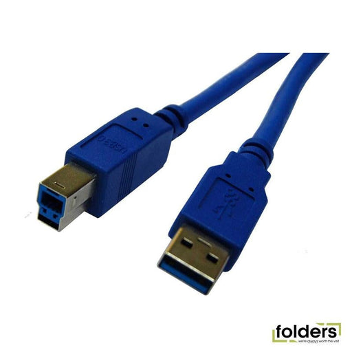 DYNAMIX 1m USB 3.0 USB-A Male to USB-B Male Cable. Colour Blue - Folders