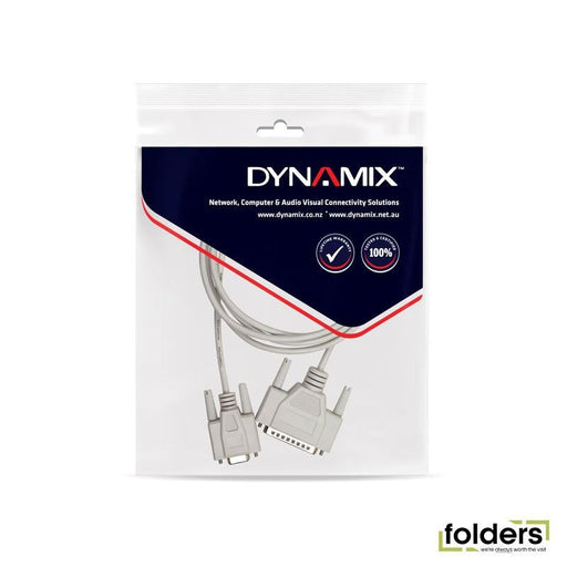 DYNAMIX 2m PC AT Serial Printer Cable - Moulded. DB9F/DB25M - Folders