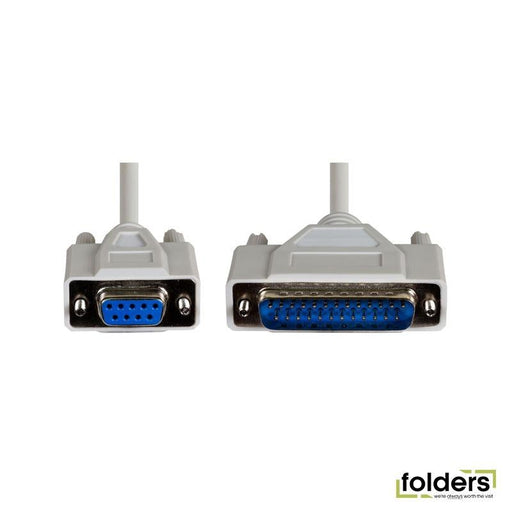 DYNAMIX 2m PC AT Serial Printer Cable - Moulded. DB9F/DB25M - Folders