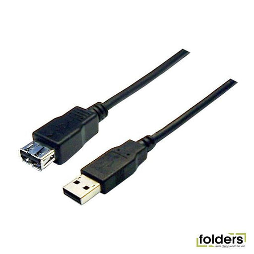 DYNAMIX 2m USB 2.0 Cable USB-A Male to USB-A Female Connectors. - Folders