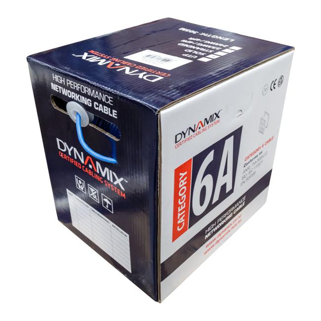 Dynamix 305M Cat6A Blue S/Ftp Cable Roll, 500Mhz, 23Awgx4P