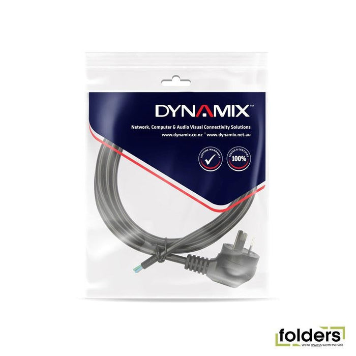 DYNAMIX 3M 3-Pin Right Angled Plug to Bare End, 3 Core 1mm Cable, - Folders