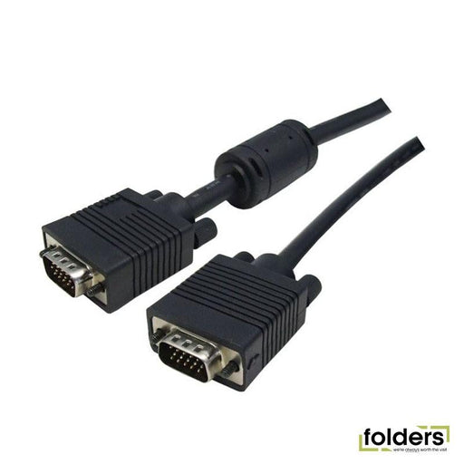 DYNAMIX 3m VESA DDC1 & DDC2 VGA Male/Male Cable - Moulded, - Folders
