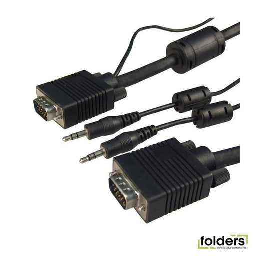 DYNAMIX 3m VGA Male/Male Cable with 3.5mm Male/Male Audio - Folders