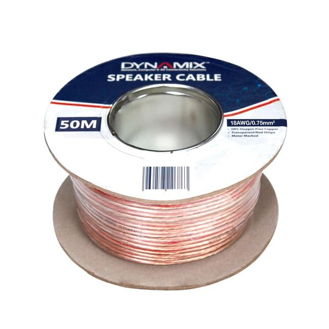 Dynamix 50M 18Awg Pvc Speaker Cable. Bare Copper. Metre Marked.