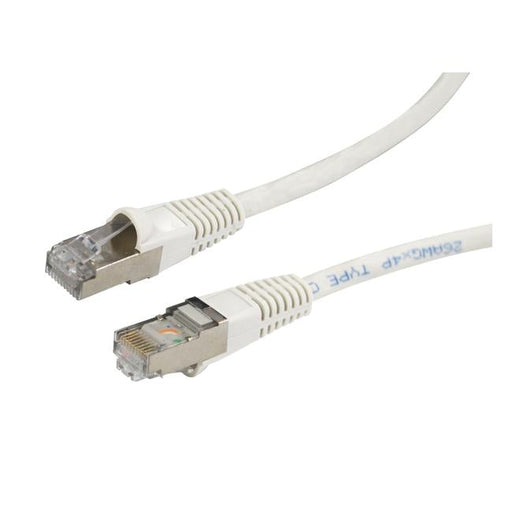 DYNAMIX White Cat6A SFTP 10G Patch Lead. (Cat6 Augmented) 500MHz - Folders 