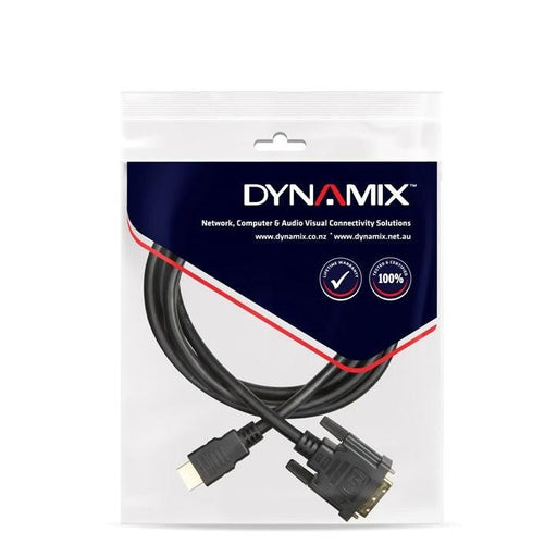 DYNAMIX 5m HDMI Male to DVI-D Male (18+1) Cable. Single link. - Folders