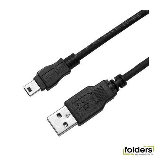 DYNAMIX 5m USB 2.0 Mini-B Male to USB-A Male Connectors. - Folders