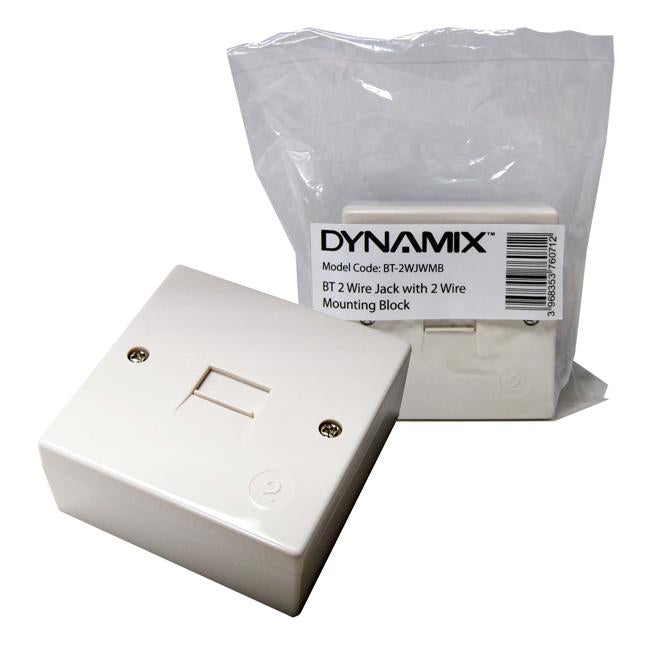 Dynamix Bt 2 Wire Jack Telepermited With Mounting Block