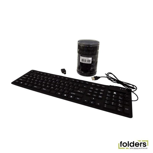 DYNAMIX Flexible USB Keyboard 108 keys. Black Colour - Folders