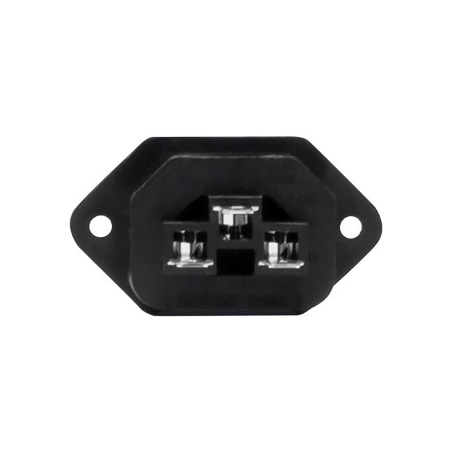 Dynamix IEC Female C13 Panel Mount Screw On Inlet Connector.