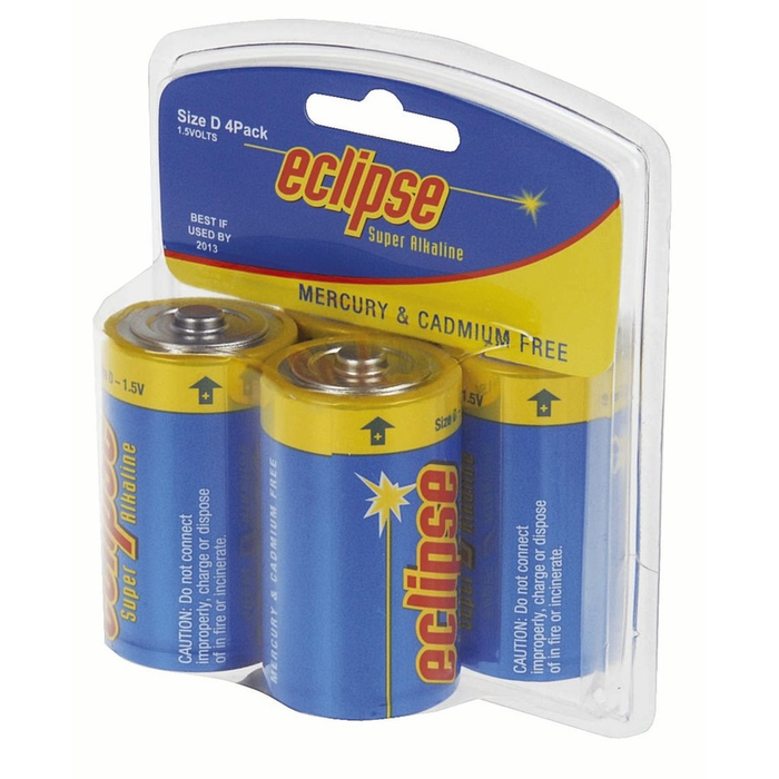 Eclipse Alkaline D Batteries Pk 4 - Folders