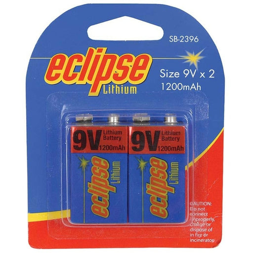 Eclipse Lithium 9V Battery (1200mAh) Pack 2 - Folders