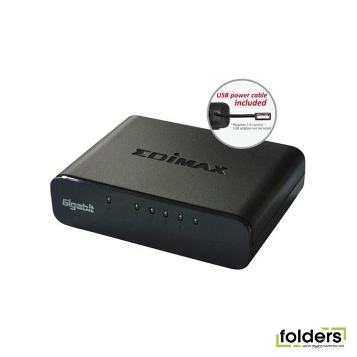 EDIMAX 5 Port 10/100/1000 Gigabit Desktop Switch. High-Speed - Folders