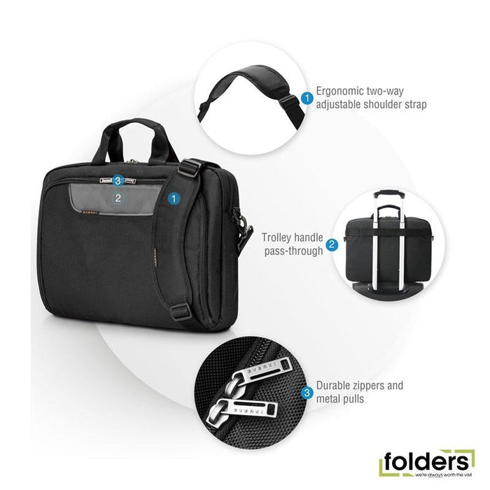 EVERKI Advance Briefcase 18.4', Separate zippered accessory pocket, - Folders