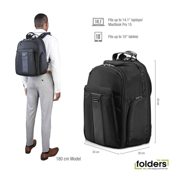 EVERKI Versa 2 Premium Travel Friendly 15' Laptop Backpack. - Folders