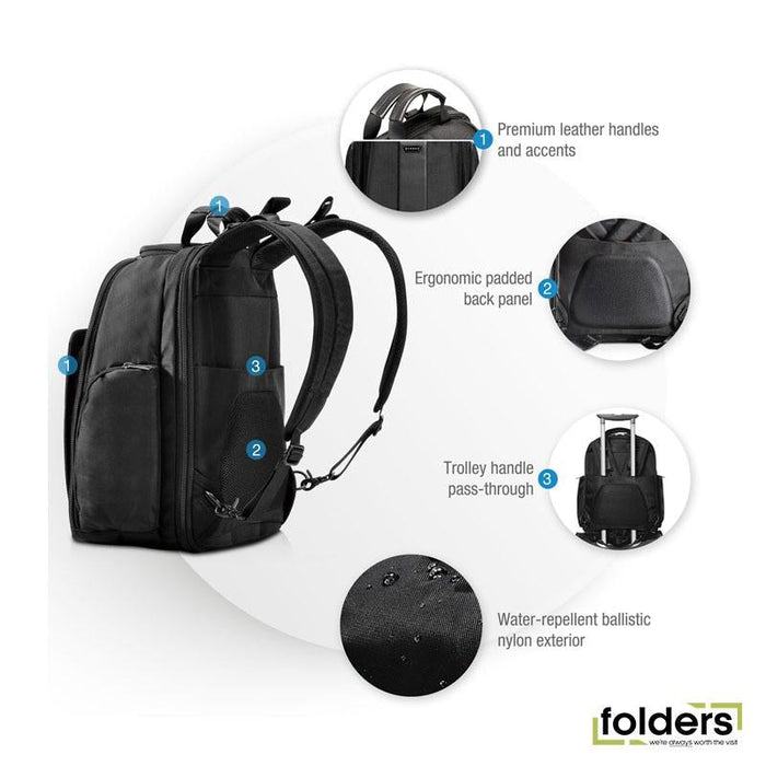 EVERKI Versa 2 Premium Travel Friendly 15' Laptop Backpack. - Folders